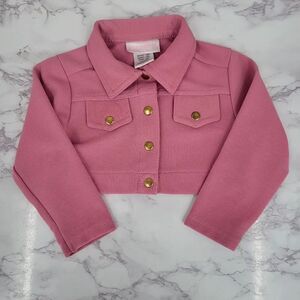 Youngland Pink Y2K Cropped Jacket Girls Infant 18mo